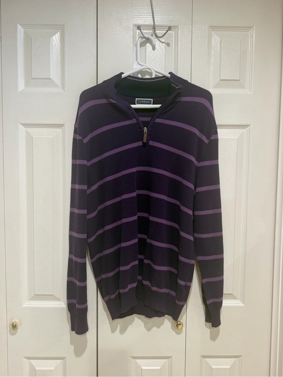Club Room Other - Club Room Purple Striped Quarter-Zip Sweater